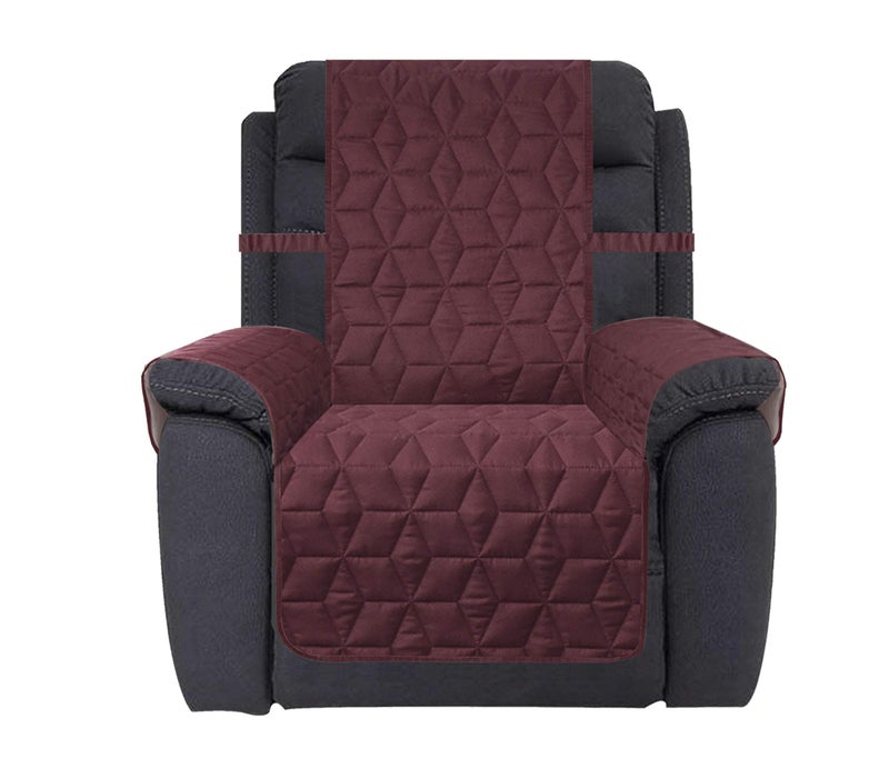 Ameritex Waterproof Nonslip Recliner Cover Christmas Decor Stay in Place, Dog Couch Recliner Cover Furniture Protector for Pets and Kids (Burgundy, 23'') - Image 1